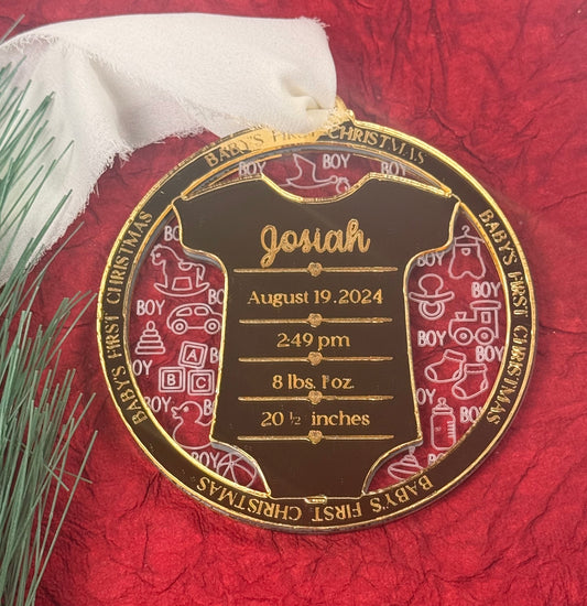 Personalized Baby's First Christmas Ornament – Custom Keepsake Gift
