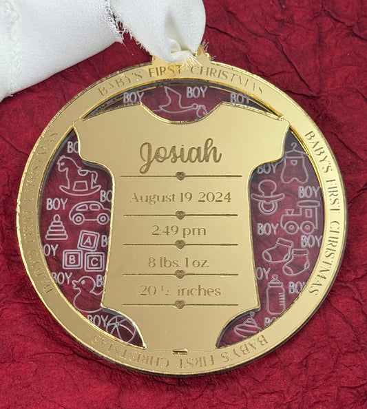 Personalized Baby's First Christmas Ornament – Custom Keepsake Gift