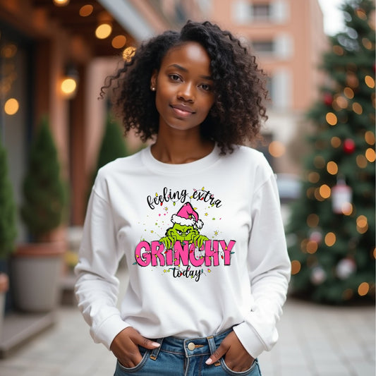 "Feeling Extra Grinchy" Holiday Graphic T-Shirt