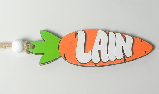 Easter Basket Tag - Personalized Carrot Name Tag - Custom Easter Name Tag - Laser Cut Easter Basket Charm - Kids Easter Gift