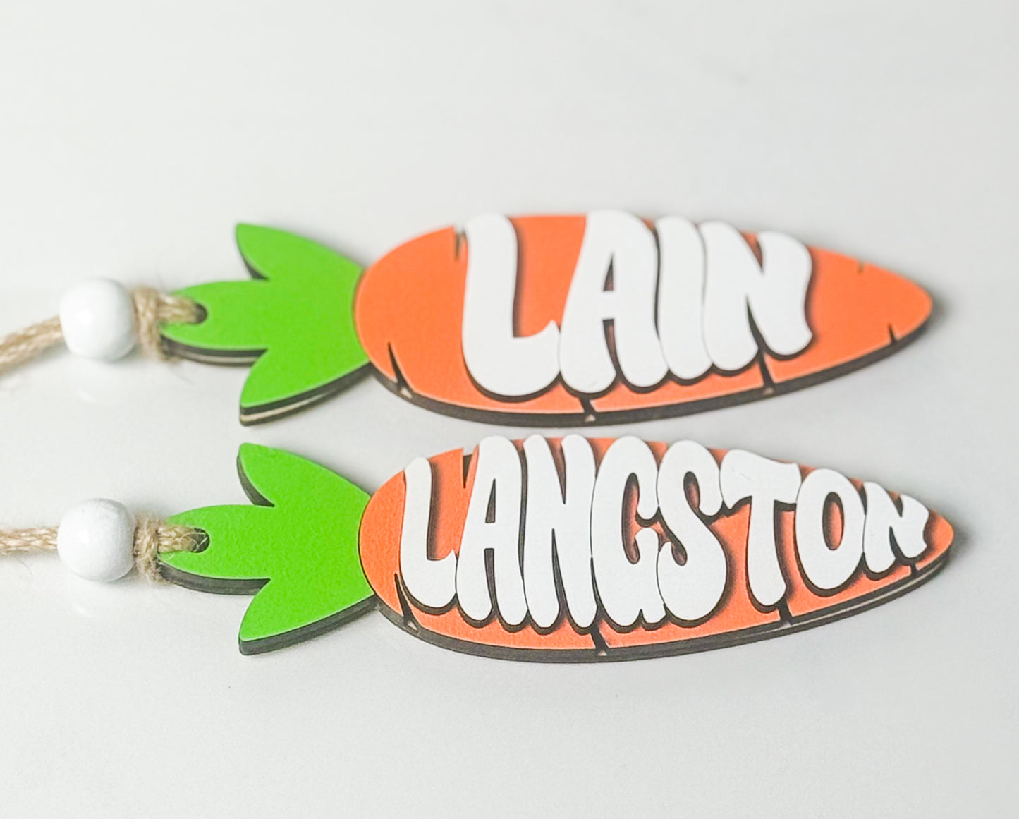 Easter Basket Tag - Personalized Carrot Name Tag - Custom Easter Name Tag - Laser Cut Easter Basket Charm - Kids Easter Gift
