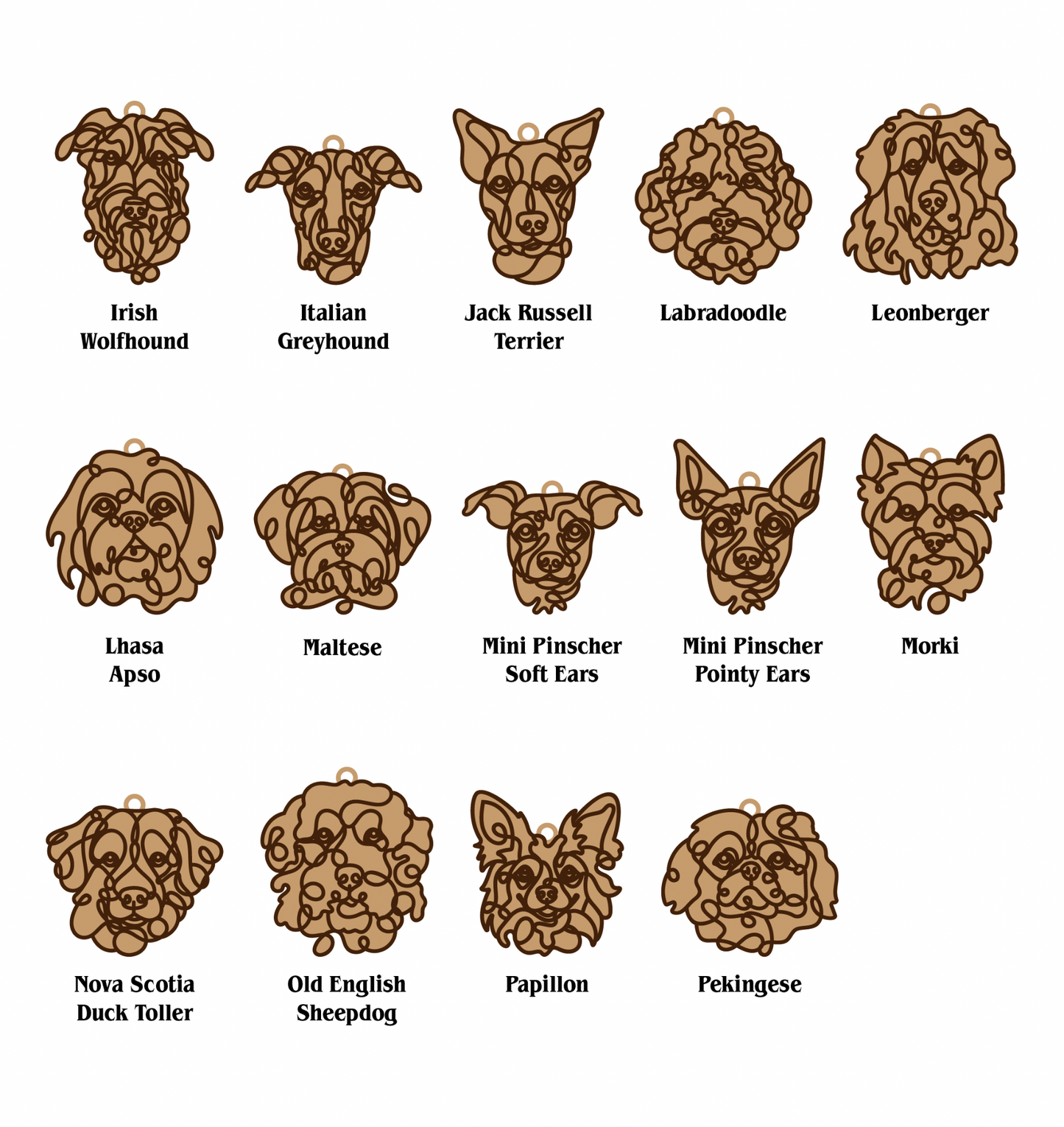 Wooden Dog Ornament