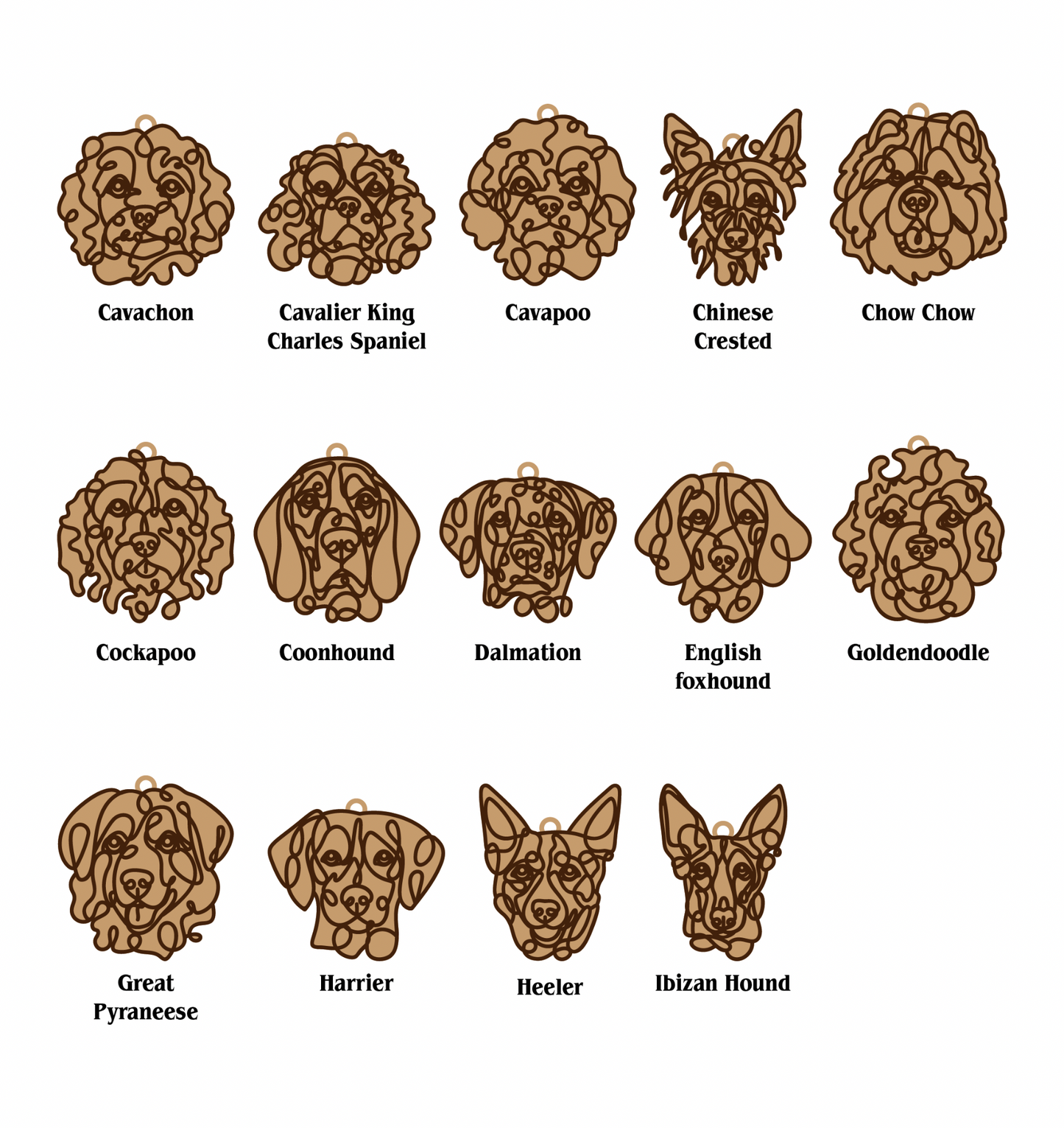Wooden Dog Ornament