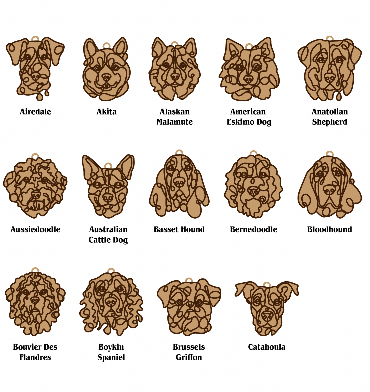 Wooden Dog Ornament