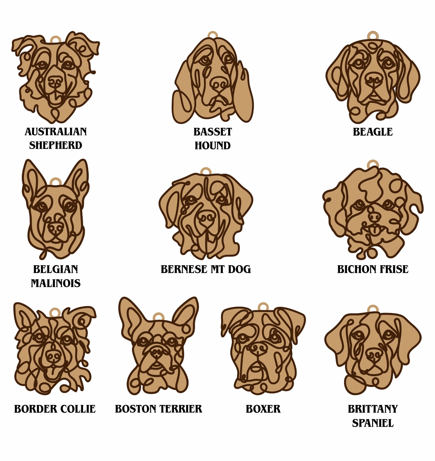 Wooden Dog Ornament