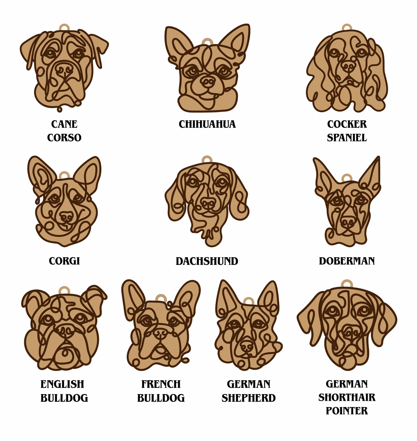 Wooden Dog Ornament
