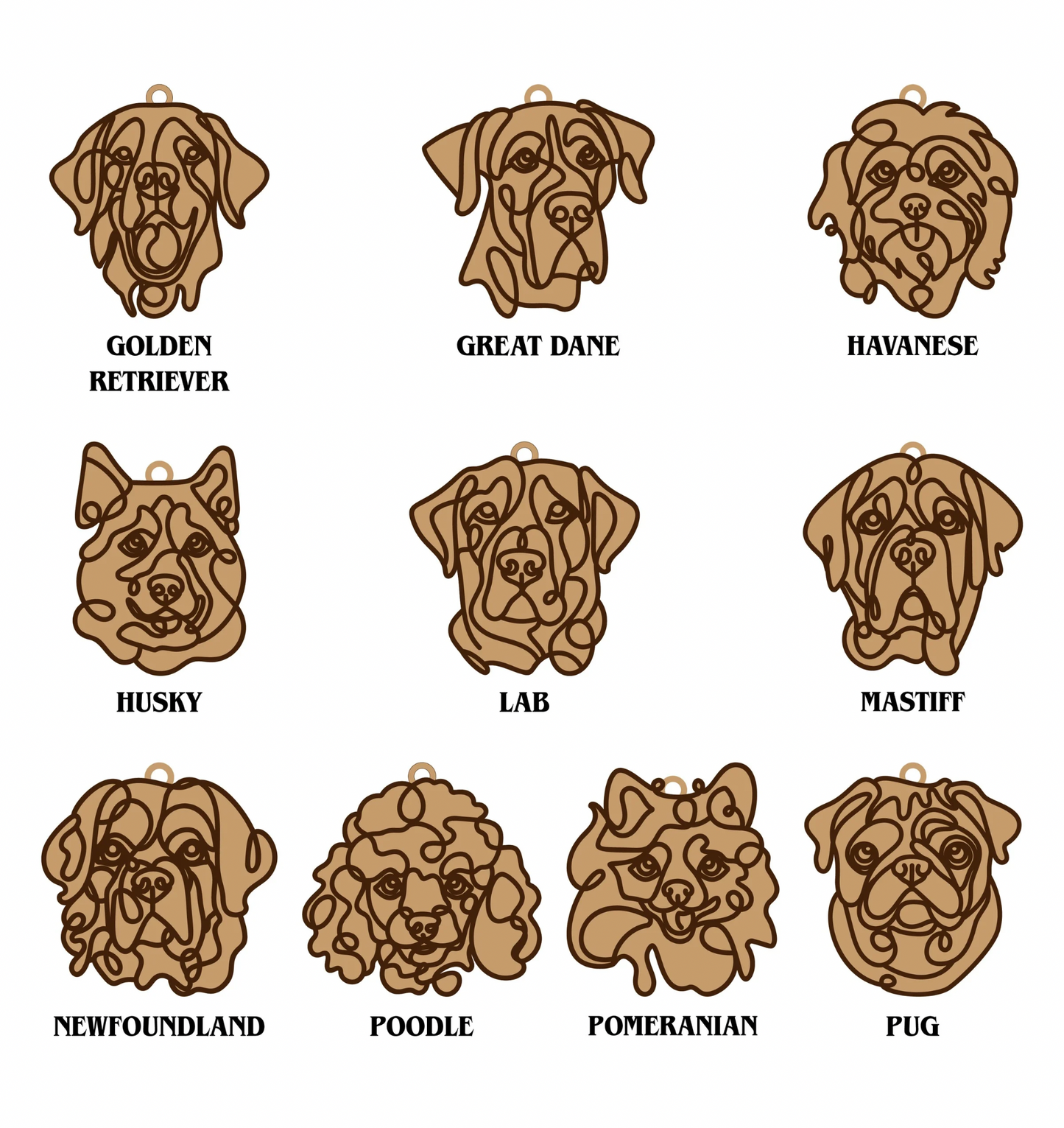 Wooden Dog Ornament