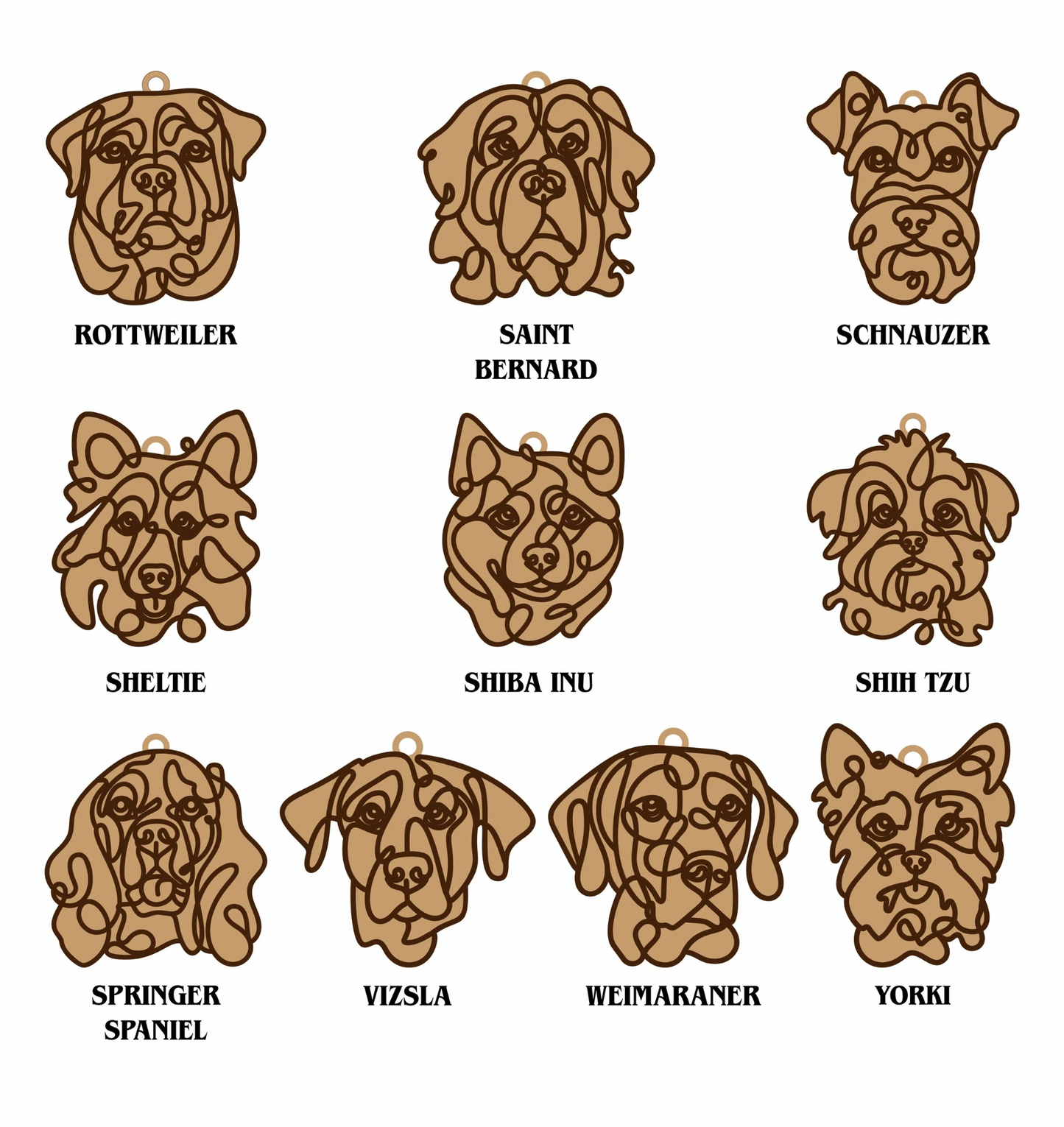 Wooden Dog Ornament