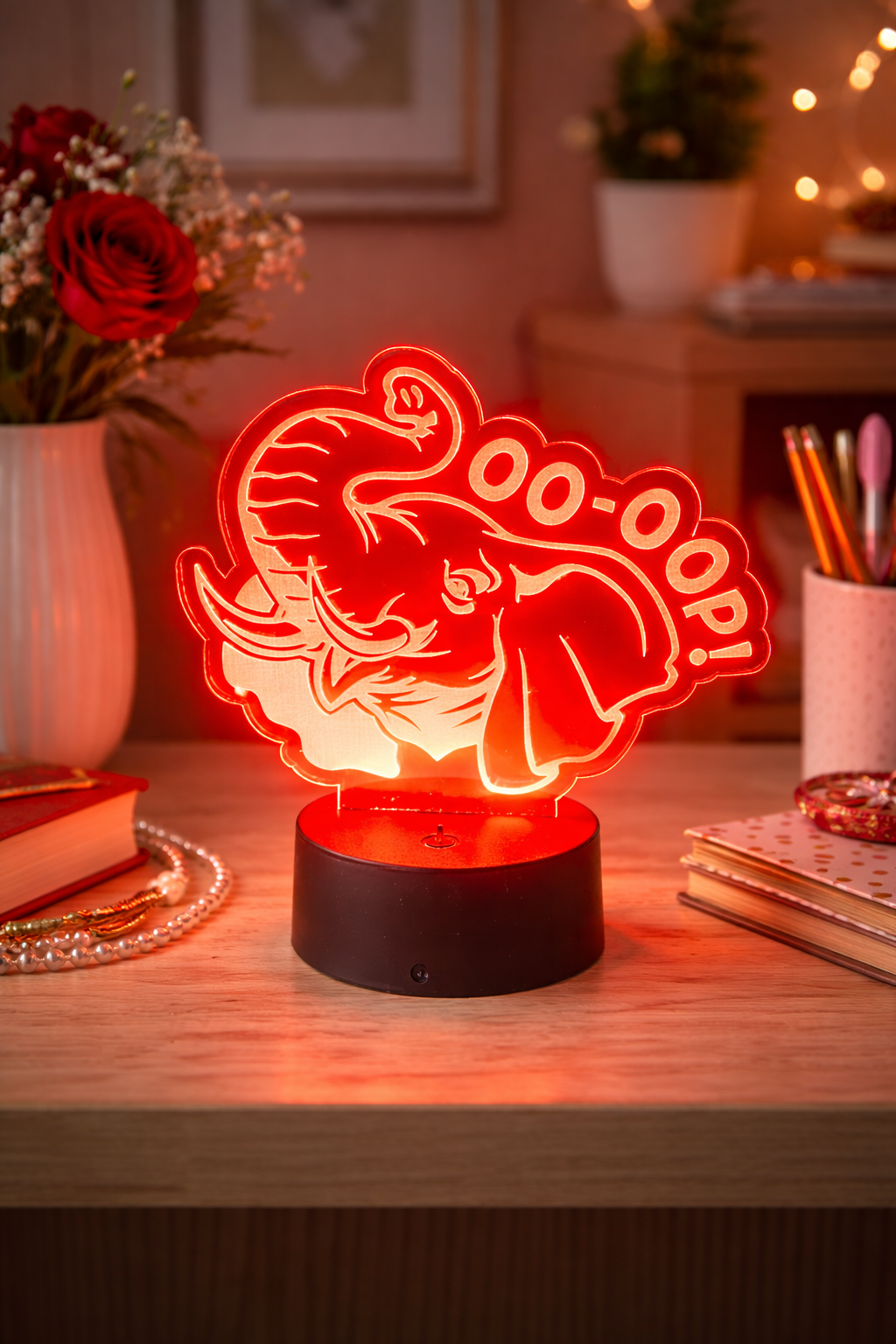 “Oo-Oop!” Elephant LED Acrylic Lamp